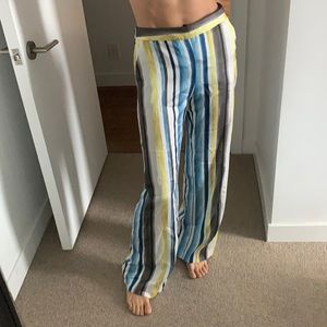 Zara satin effect stripe summer pant sz small ✨